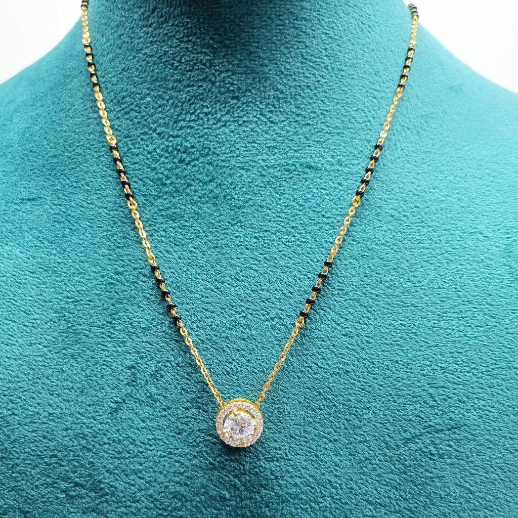 916 gold Round cz mangalsutra