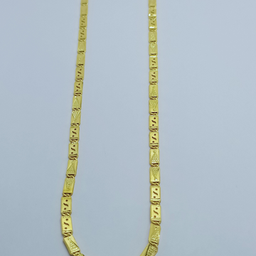 22k plain gold design hollow navabi chain by Suvidhi Ornaments