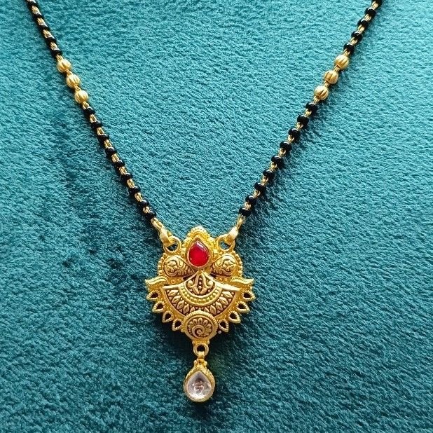 22k gold Red Stone fancy mangalsutra