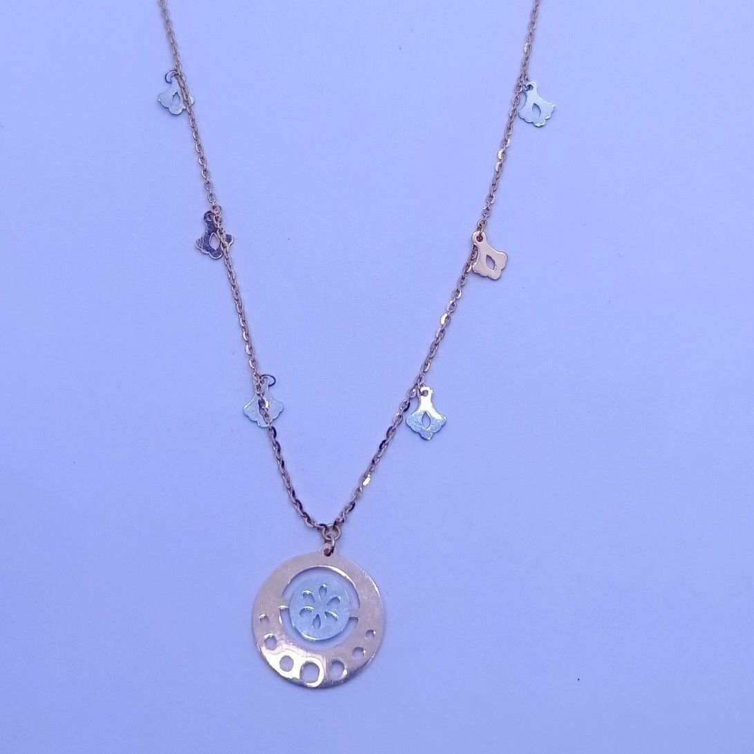 Rose gold Round Pendant chain