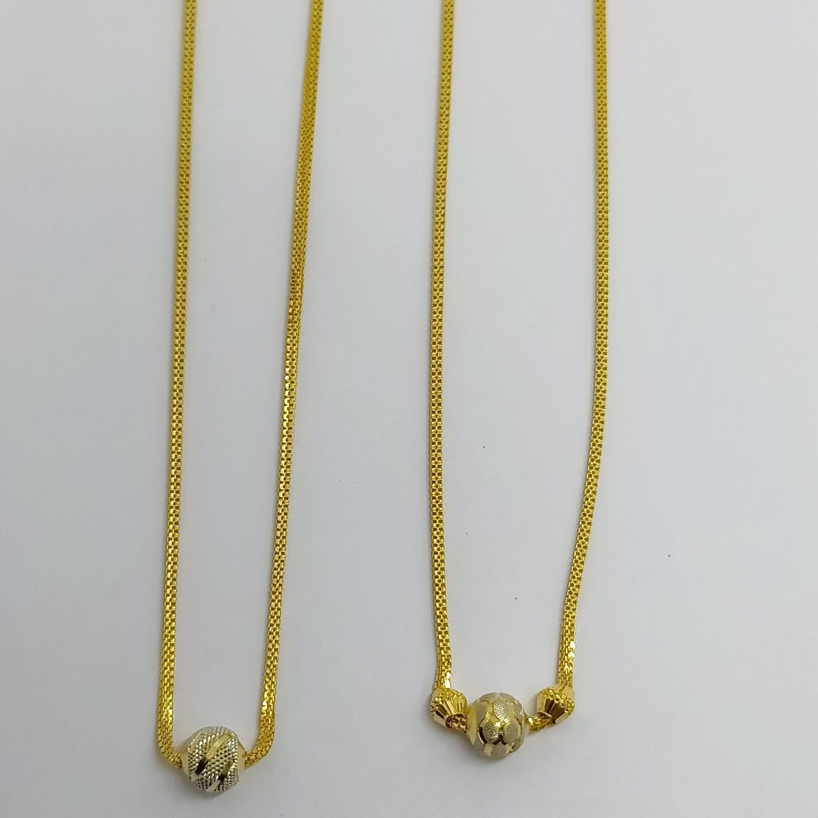 916 Gold Single Ball Fancy Chain