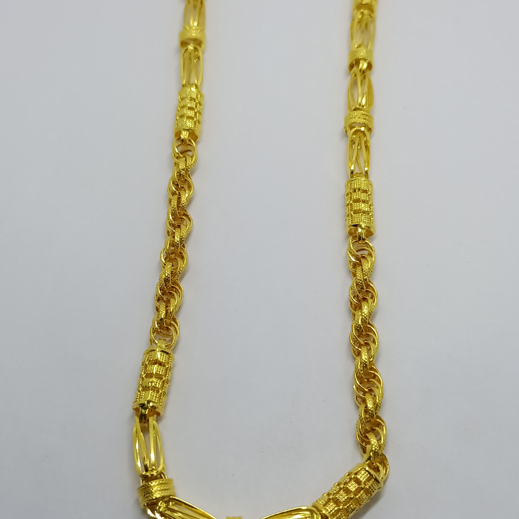 22k/916 yellow pearls gold chain for mens