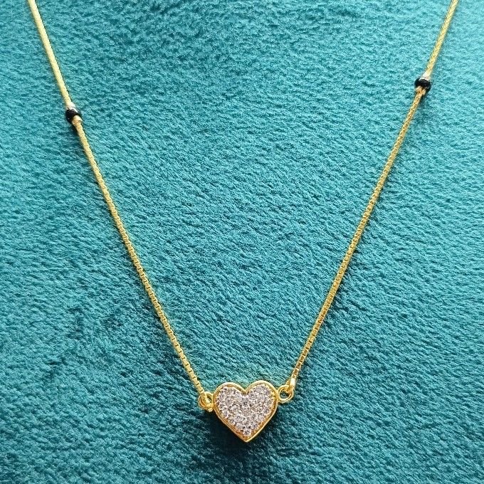 22k gold light Heart cz mangalsutra