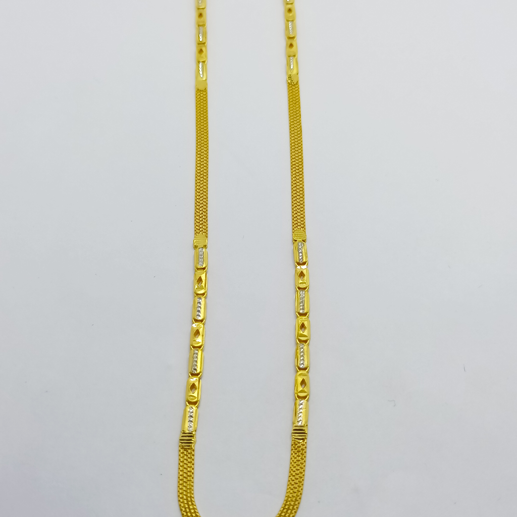 22k/916 gold bold square design chain